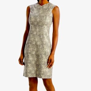 M.M. Lafleur The Maggie Scribble Cream & Black Jacquard Dress Sz 6